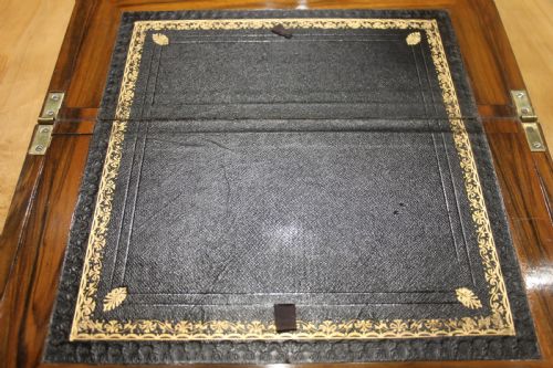 VICTORIAN WALNUT BRASS BOUND WRITING SLOPE - ADDITIONAL PHOTO 5