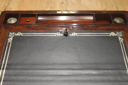VICTORIAN WALNUT WRITING SLOPE WITH SECRET DRAWERS - ADDITIONAL PHOTO 8