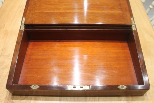 VICTORIAN WALNUT WRITING SLOPE WITH SECRET DRAWERS - ADDITIONAL PHOTO 9