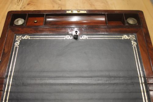 VICTORIAN WALNUT WRITING SLOPE WITH SECRET DRAWERS - ADDITIONAL PHOTO 10