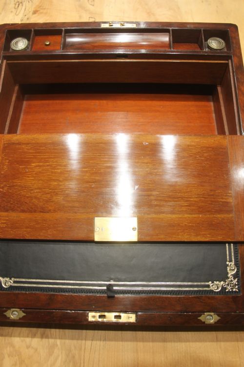 VICTORIAN WALNUT WRITING SLOPE WITH SECRET DRAWERS - ADDITIONAL PHOTO 11