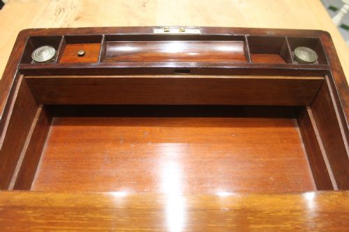 VICTORIAN WALNUT WRITING SLOPE WITH SECRET DRAWERS - ADDITIONAL PHOTO 12