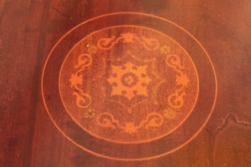 AN EDWARDIAN MAHOGANY AND INLAID REVOLVING BOOKCASE - ADDITIONAL PHOTO 4