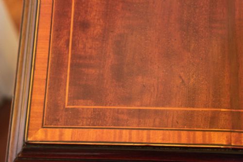 AN EDWARDIAN MAHOGANY AND INLAID REVOLVING BOOKCASE - ADDITIONAL PHOTO 5