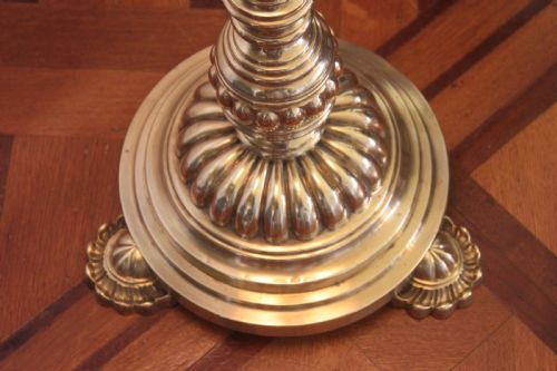 VICTORIAN TELESCOPIC BRASS STANDARD LAMP - ADDITIONAL PHOTO 4