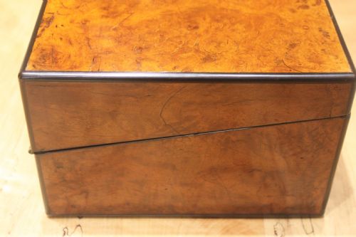 BURR WALNUT WRITING SLOPE WITH BRAMAH LOCK - ADDITIONAL PHOTO 2