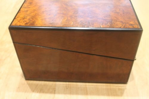 BURR WALNUT WRITING SLOPE WITH BRAMAH LOCK - ADDITIONAL PHOTO 4