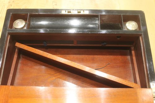 BURR WALNUT WRITING SLOPE WITH BRAMAH LOCK - ADDITIONAL PHOTO 12