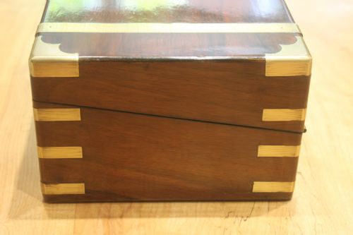 WALNUT VICTORIAN BRASS BOUND WRITING SLOPE WITH SECRET DRAWERS - ADDITIONAL PHOTO 4
