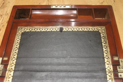 CAMPAIGN STYLE MAHOGANY WRITING SLOPE WITH SECRET DRAWERS - ADDITIONAL PHOTO 6