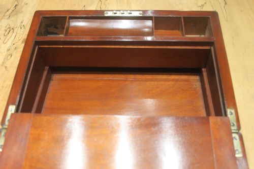 CAMPAIGN STYLE MAHOGANY WRITING SLOPE WITH SECRET DRAWERS - ADDITIONAL PHOTO 8
