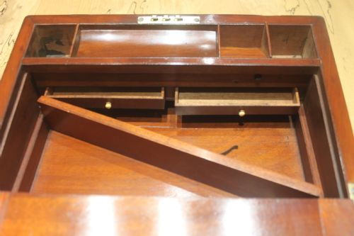 CAMPAIGN STYLE MAHOGANY WRITING SLOPE WITH SECRET DRAWERS - ADDITIONAL PHOTO 9