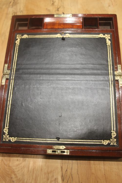 VICTORIAN SOLID MAHOGANY WRITING SLOPE WITH SECRET DRAWERS - ADDITIONAL PHOTO 6