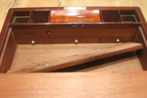 VICTORIAN SOLID MAHOGANY WRITING SLOPE WITH SECRET DRAWERS - ADDITIONAL PHOTO 10