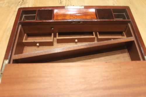 VICTORIAN SOLID MAHOGANY WRITING SLOPE WITH SECRET DRAWERS - ADDITIONAL PHOTO 11