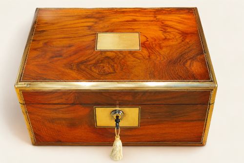 A Superb Victorian Writing Slope with Secret Drawers and Bramah Lock and Key