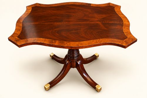 A 19th Century Serpentine Shaped Tilt Top Occasional/lamp Table