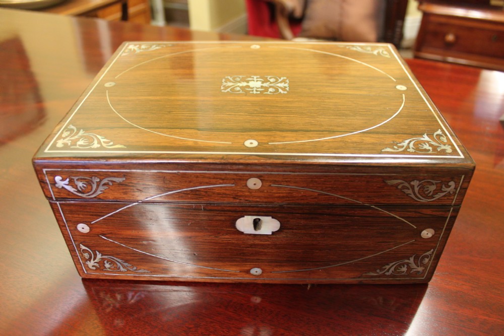 English Victorian rosewood writing slope