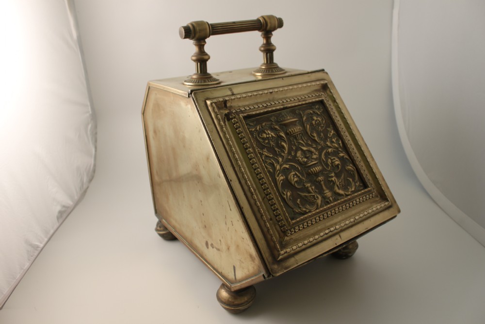 Victorian brass coal scuttle