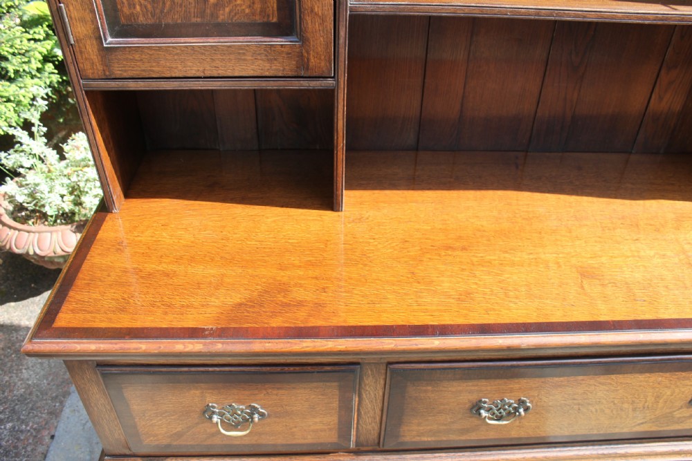 A 19th century oak and mahogany crossbanded dresser View VI