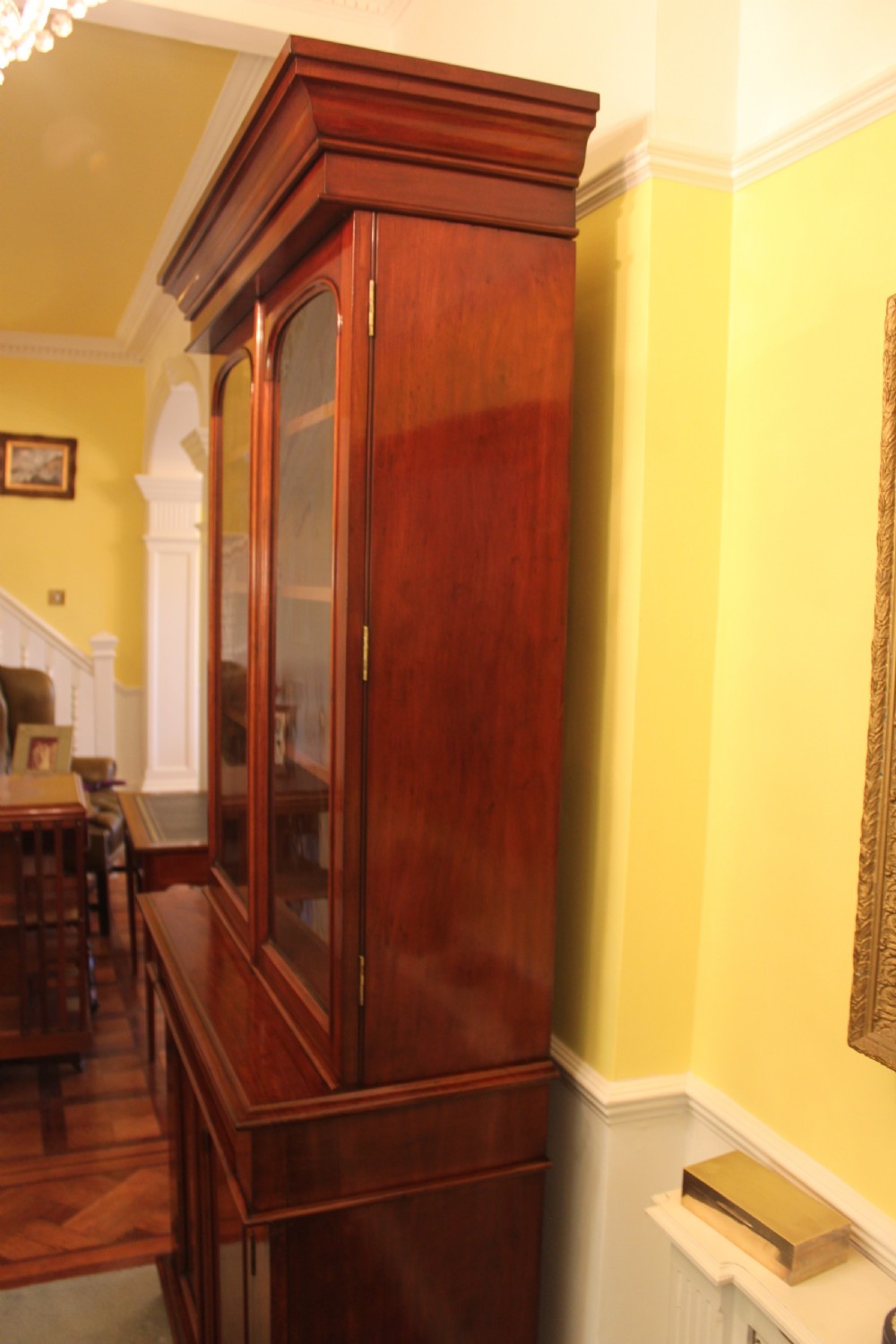Victorian mahogany two door bookcase on cupboard View VIII