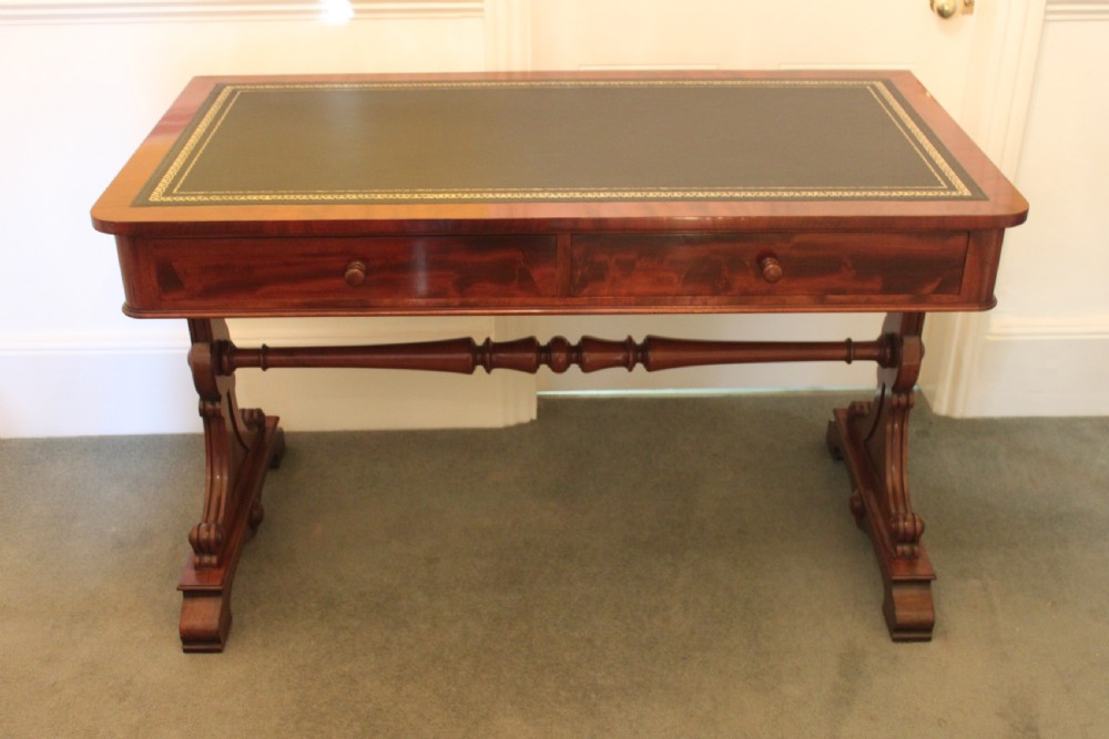An early 19th century mahogany two drawer desk, writing or library table by Gillows of Lancaster View II