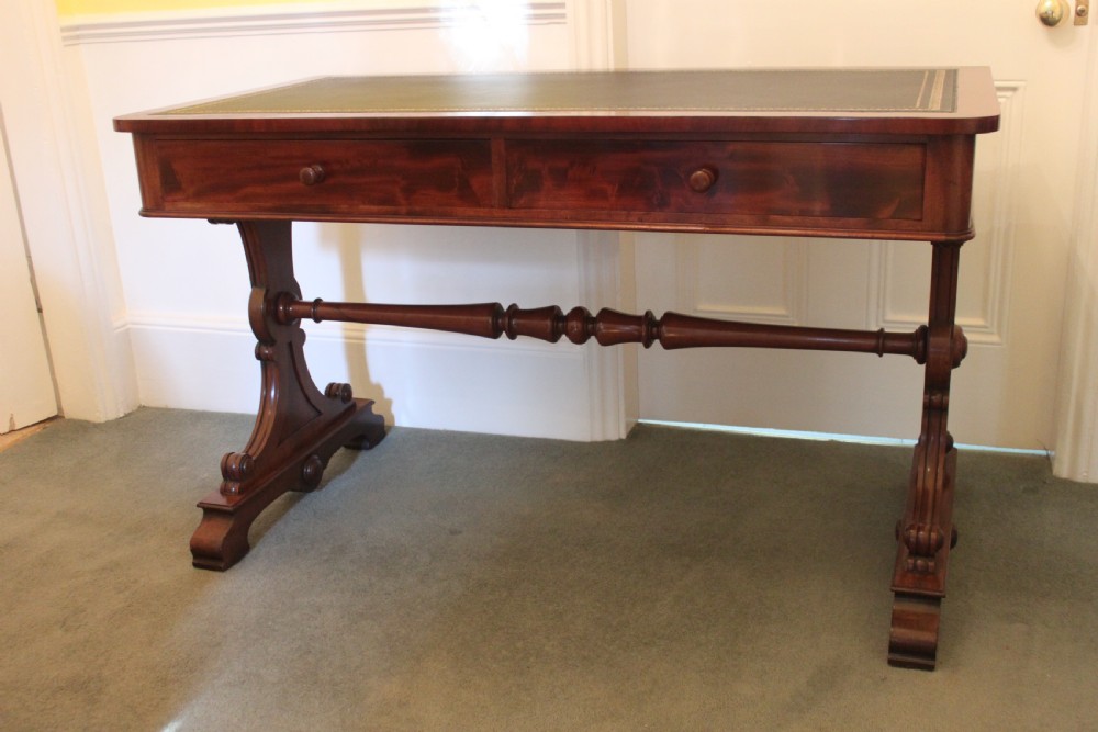 An early 19th century mahogany two drawer desk, writing or library table by Gillows of Lancaster View III