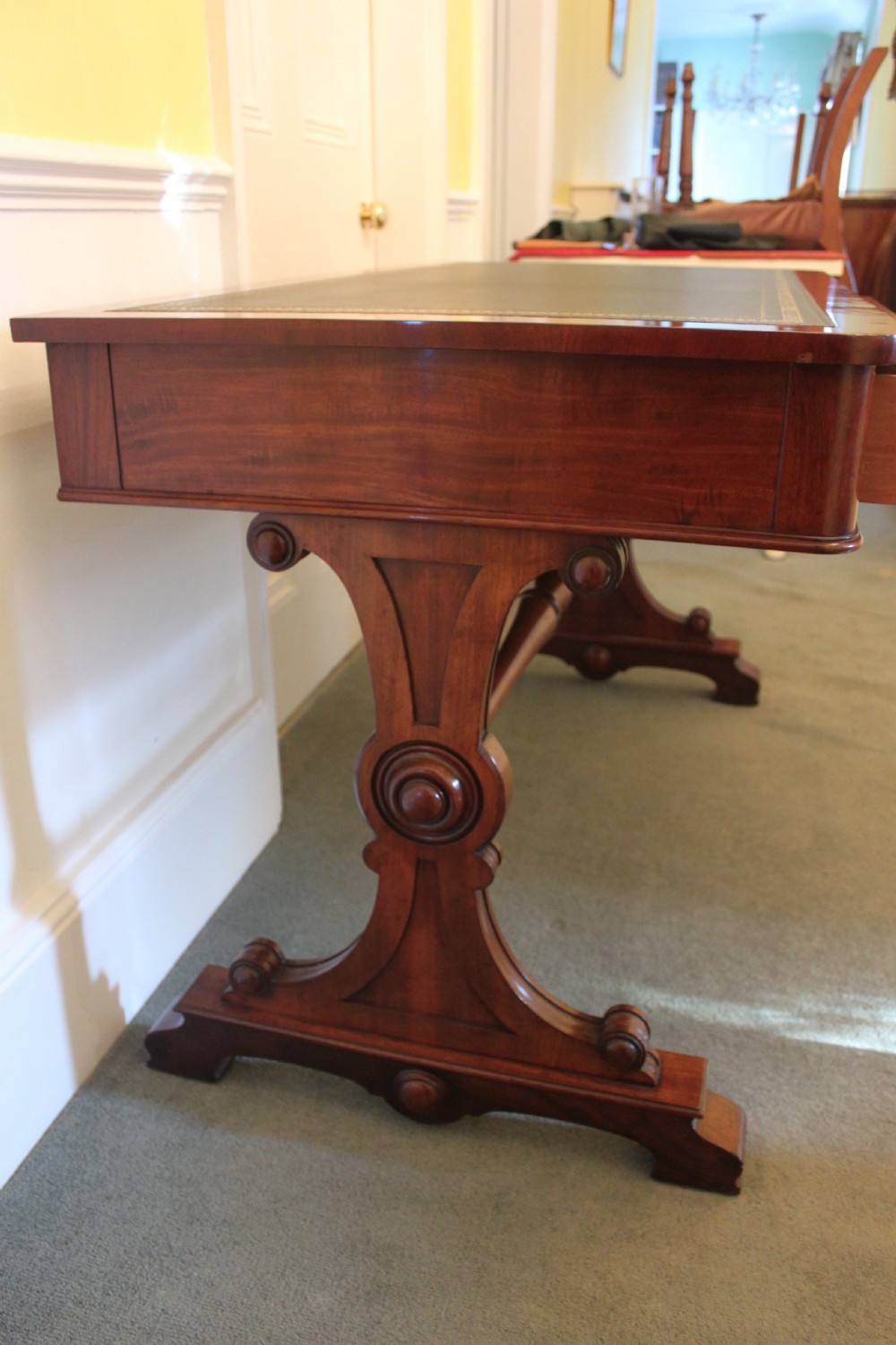 An early 19th century mahogany two drawer desk, writing or library table by Gillows of Lancaster View VI