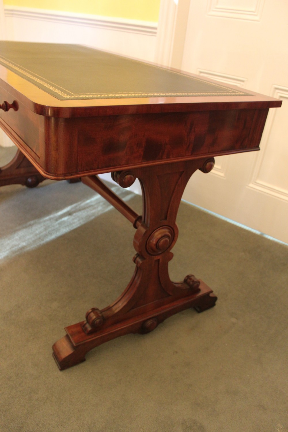 An early 19th century mahogany two drawer desk, writing or library table by Gillows of Lancaster View XIII