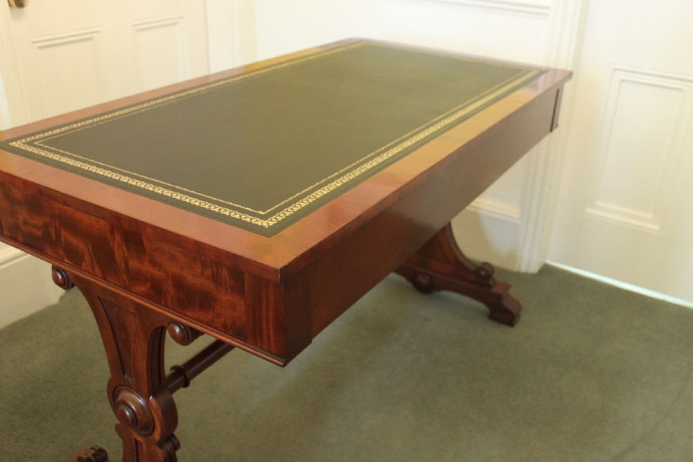 An early 19th century mahogany two drawer desk, writing or library table by Gillows of Lancaster View XVII