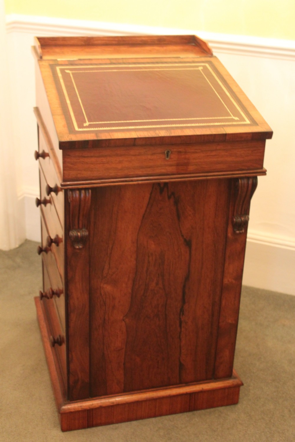 A fine original Regency George IV rosewood davenport  View II