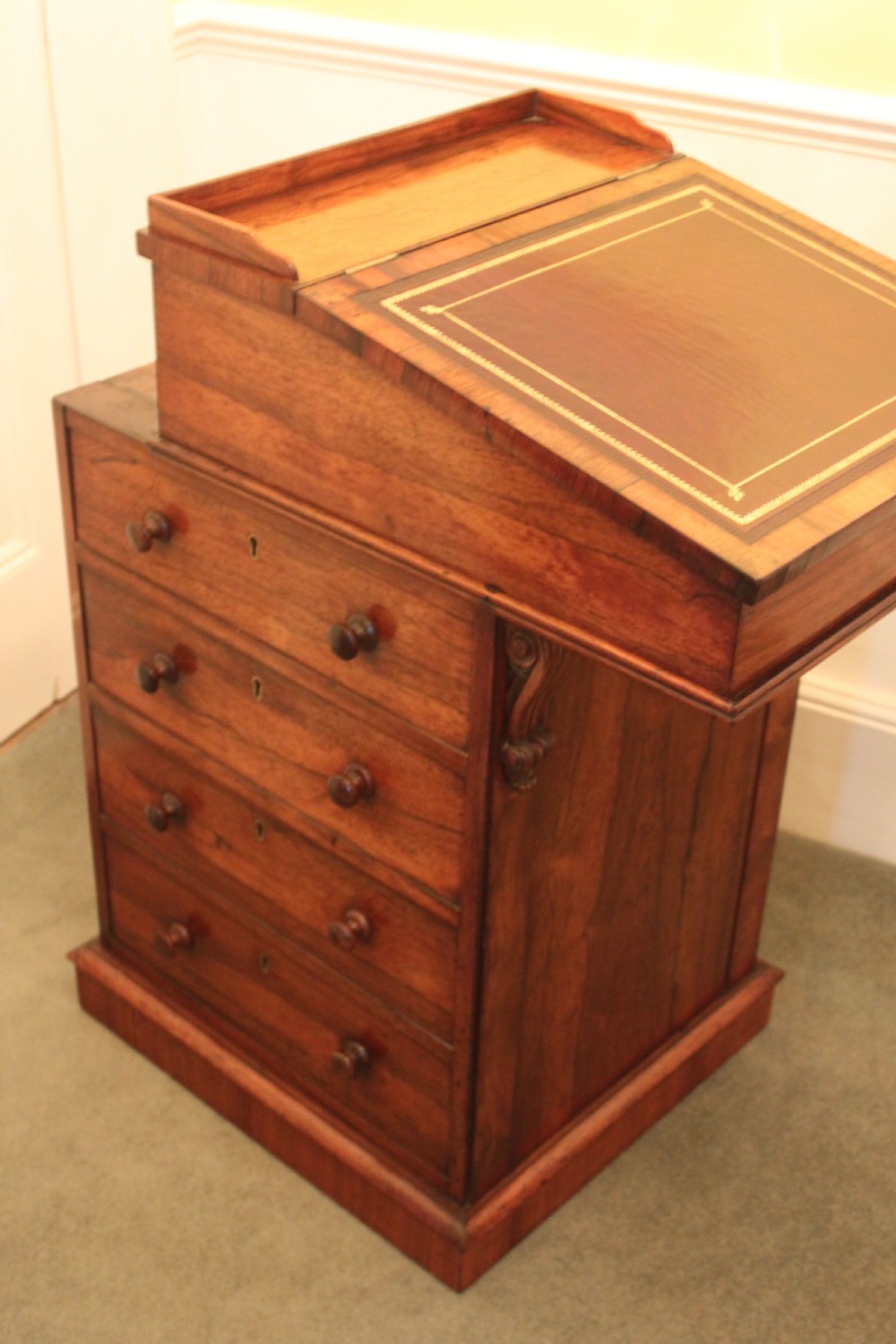 A fine original Regency George IV rosewood davenport  View X