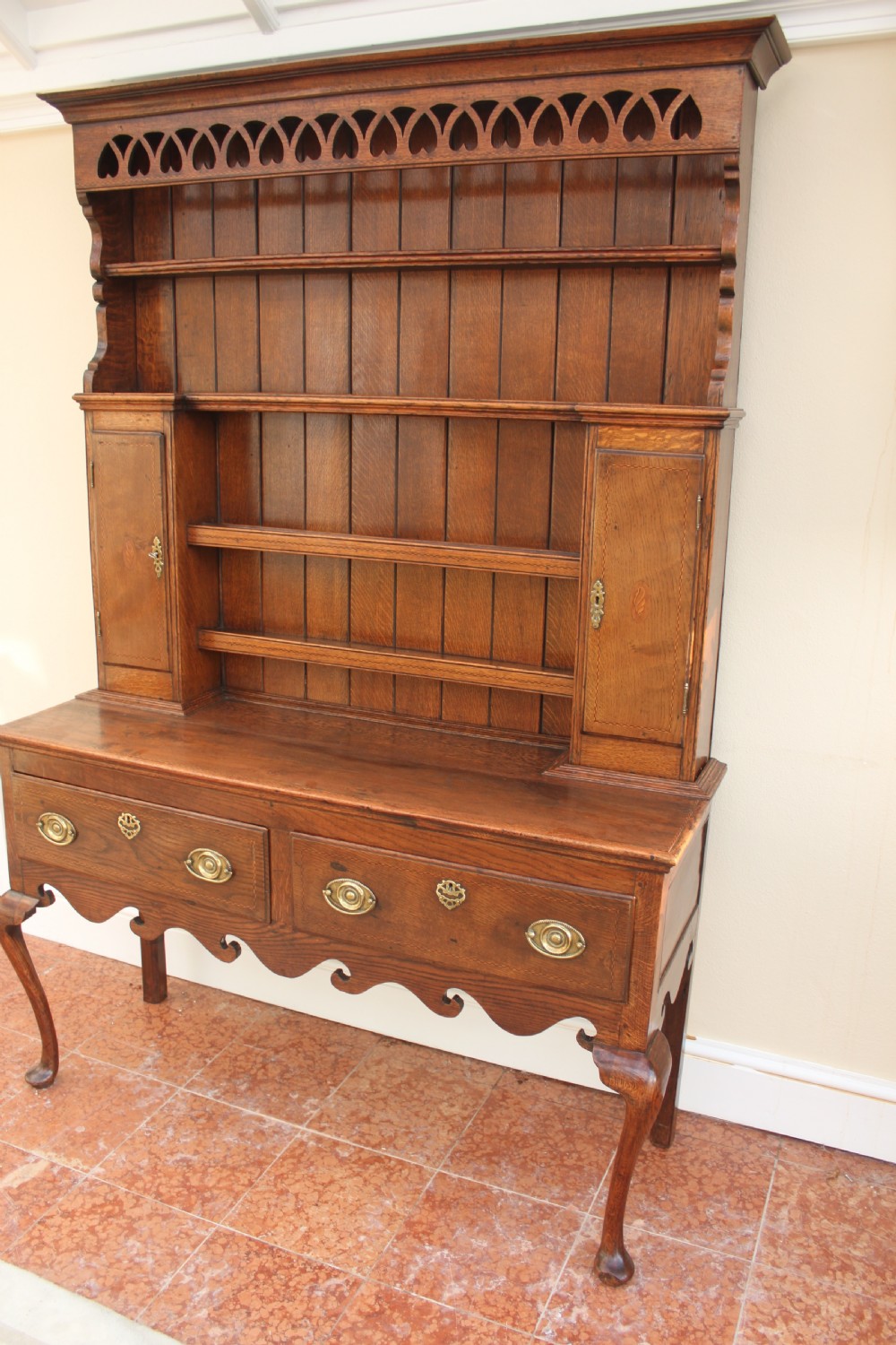 18th century oak and inlaid dresser View II