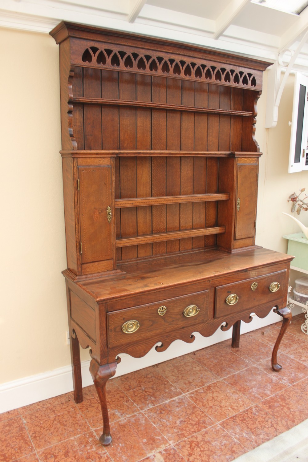 18th century oak and inlaid dresser View V