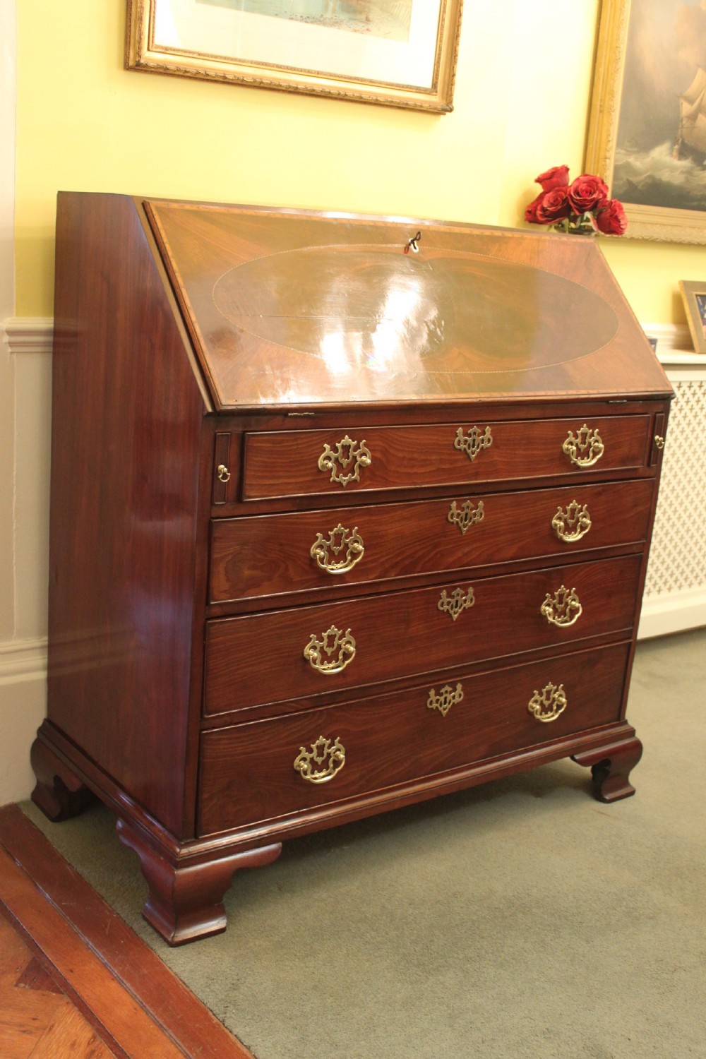 George III period mahogany bureau View II