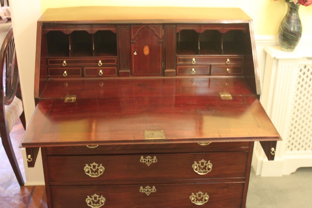 George III period mahogany bureau View III