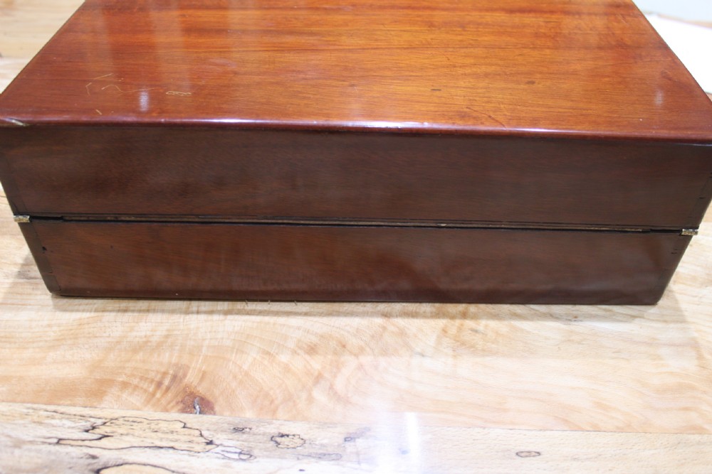 An early Victorian mahogany writing slope. View IV