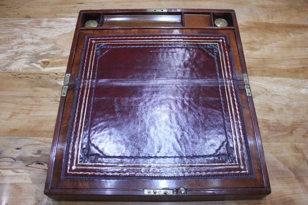 An early Victorian mahogany writing slope. View V