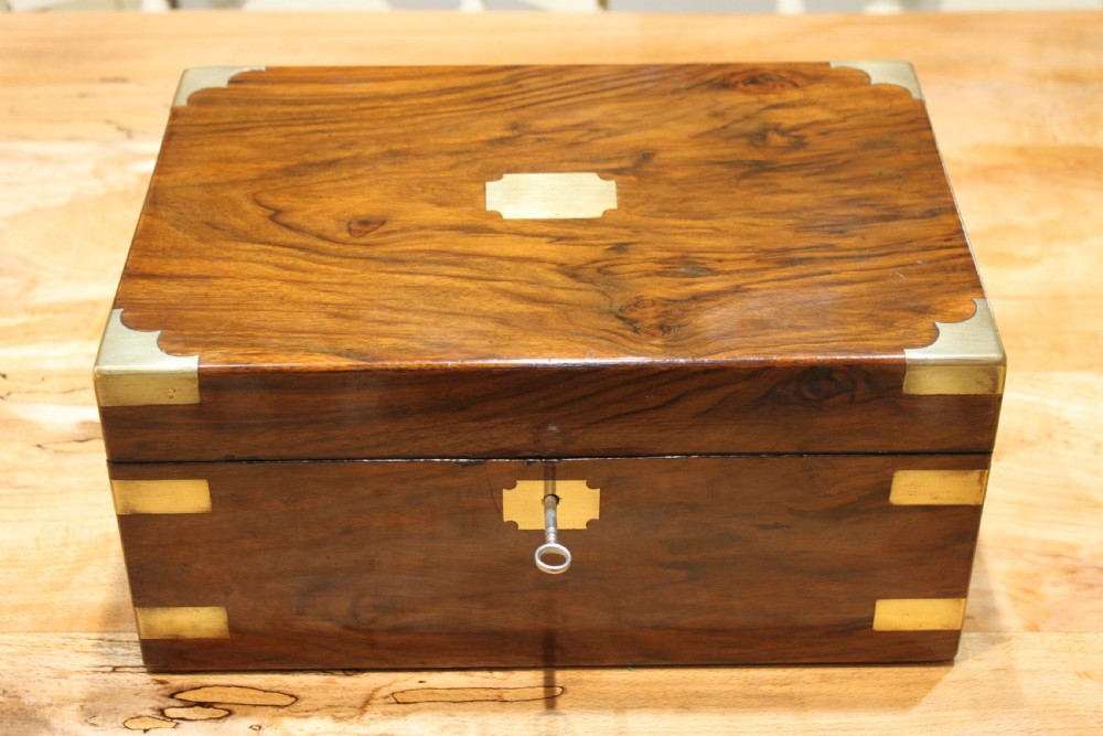 Victorian walnut writing slope with secret drawers