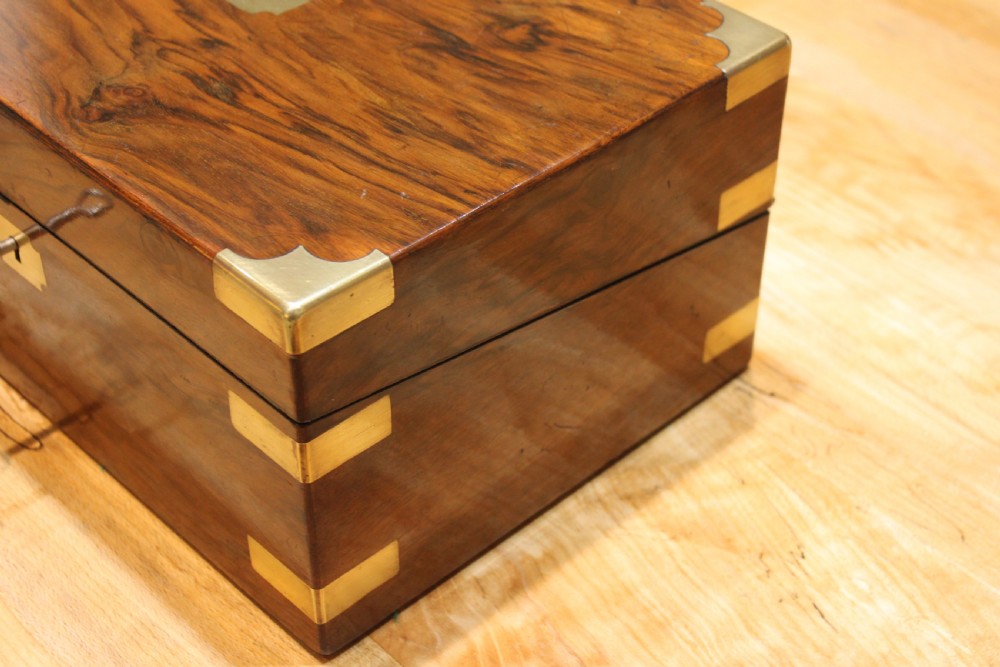 Victorian walnut writing slope with secret drawers View II