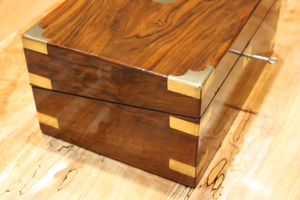Victorian walnut writing slope with secret drawers View III