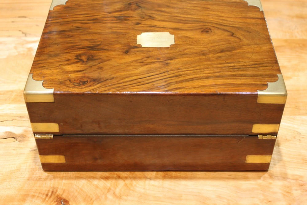 Victorian walnut writing slope with secret drawers View IV