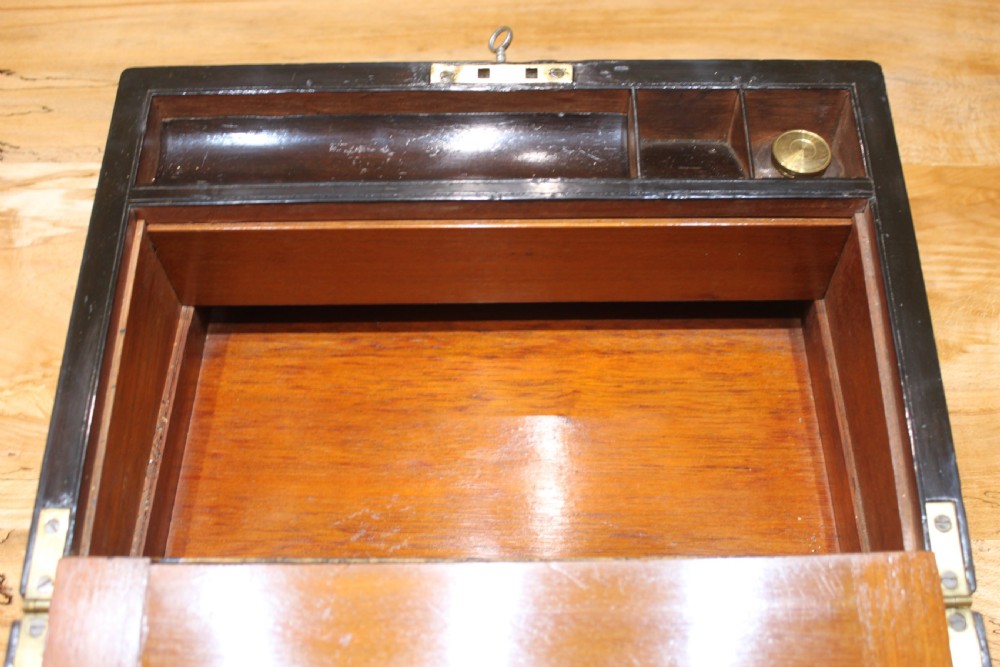 Victorian walnut writing slope with secret drawers View VII