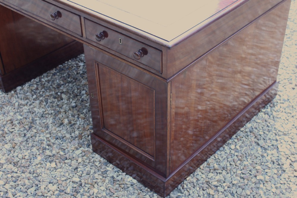 Early Victorian mahogany partners desk View V