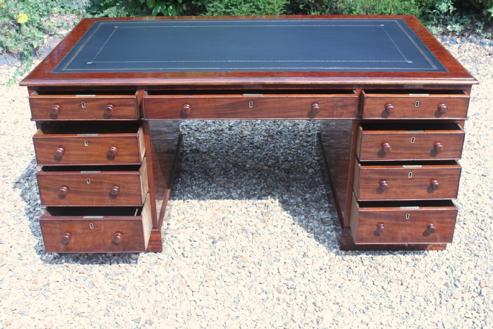 Early Victorian mahogany partners desk View XIII