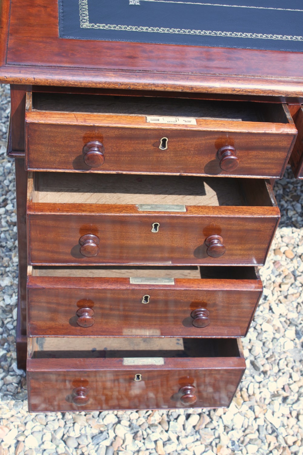 Early Victorian mahogany partners desk View XIV