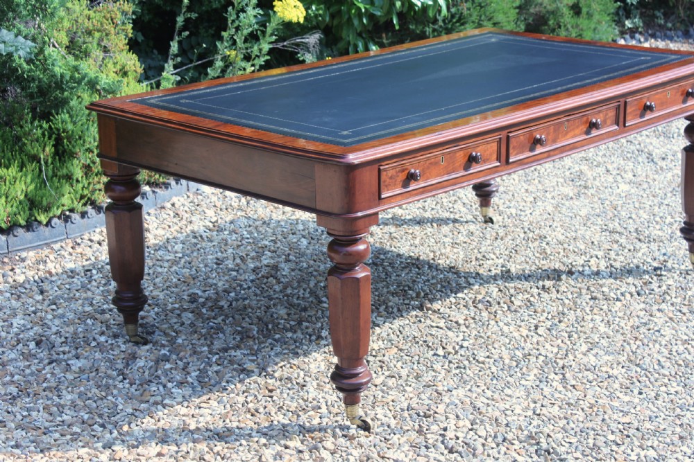 A fine 19th century Victorian mahogany partners library table. View II