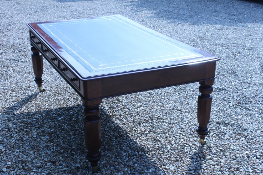 A fine 19th century Victorian mahogany partners library table. View IV