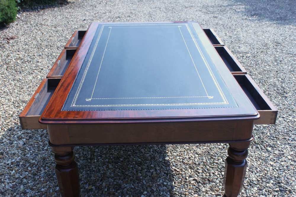 A fine 19th century Victorian mahogany partners library table. View VI