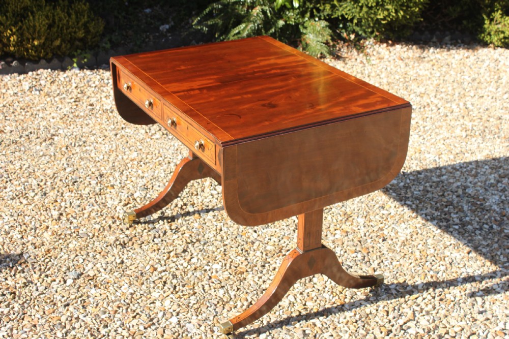 Late 18th century mahogany and inlaid sofa table View II